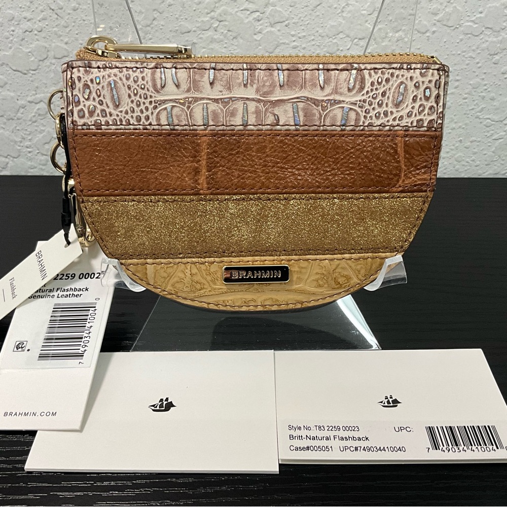 Brahmin Britt NATURAL FLASHBACK Coin Wallet Purse Charm HAS MANY USES